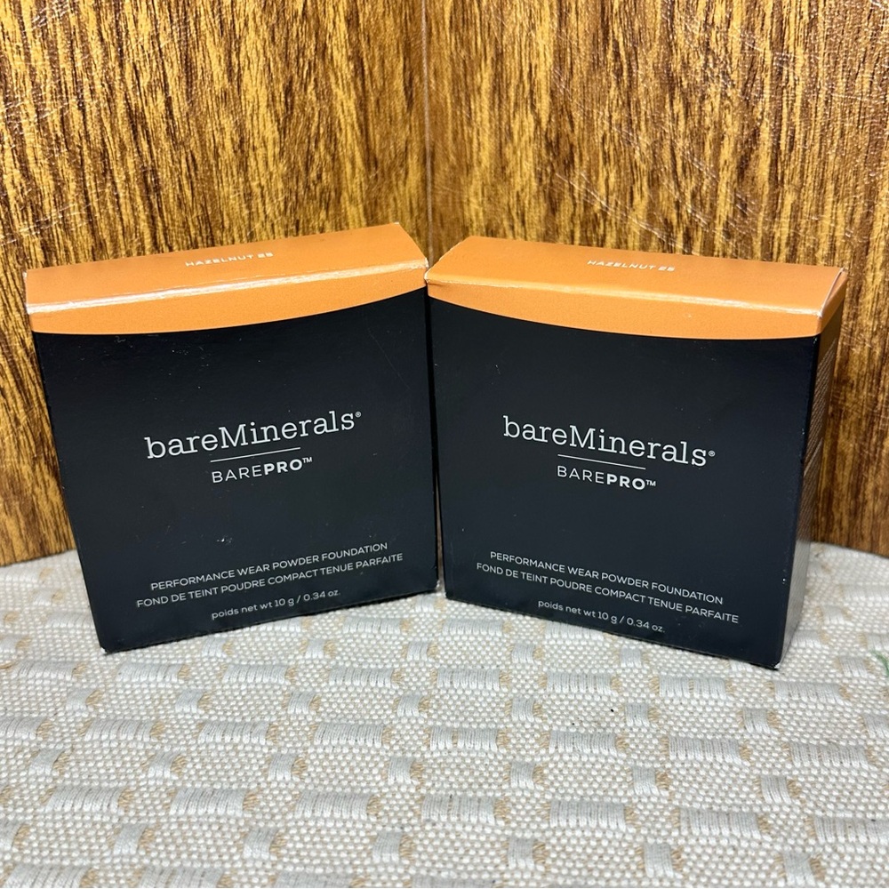New/ 2 Bare Minerals Bare Pro .34oz Performance Wear Powder Foundation: Hazelnut